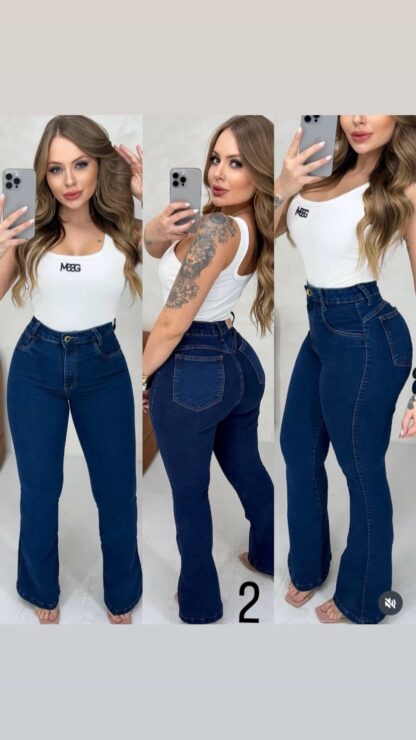 Calças Flares 100% jeans - Image 2