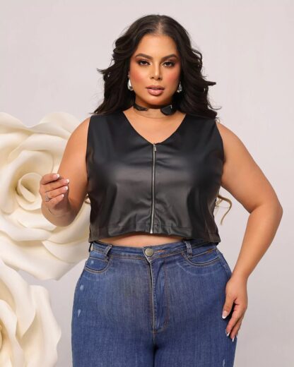 CROPPED COURO CURVE GIULIA