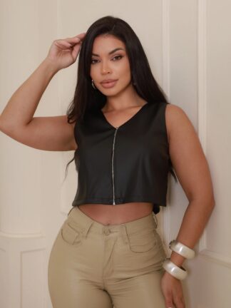 CROPPED COURO GIULIA