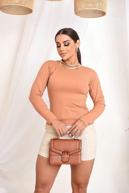 BLUSINHA CANELADA MANGA LONGA